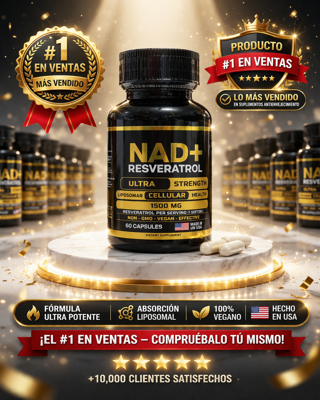NAD + RESVERATROL 60 Caps