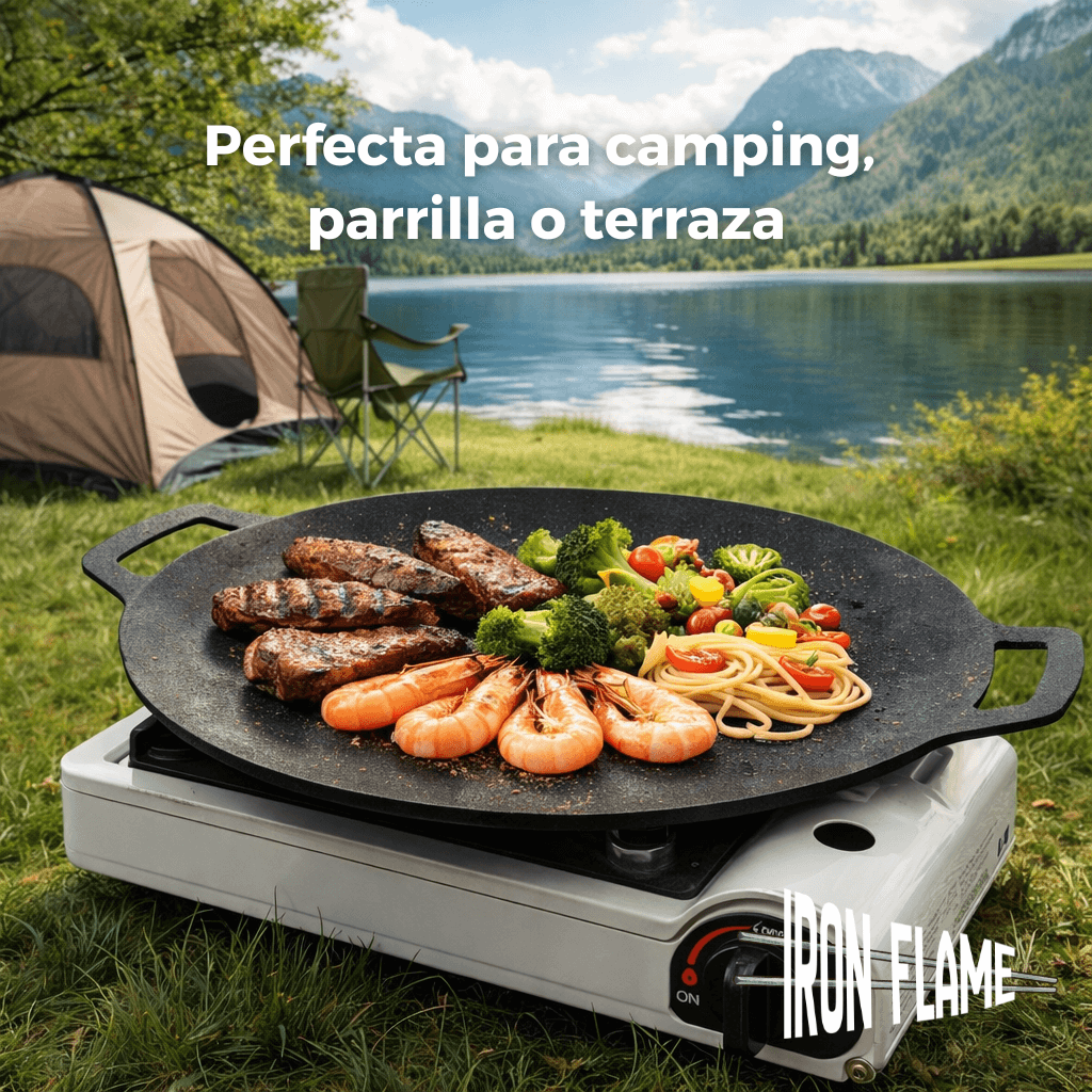 IronFlame 32cm - Eleva tus preparaciones a gas, parrilla y camping