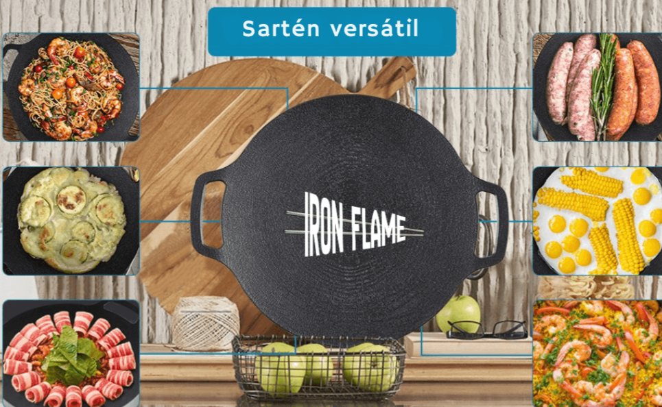 IronFlame 32cm - Eleva tus preparaciones a gas, parrilla y camping